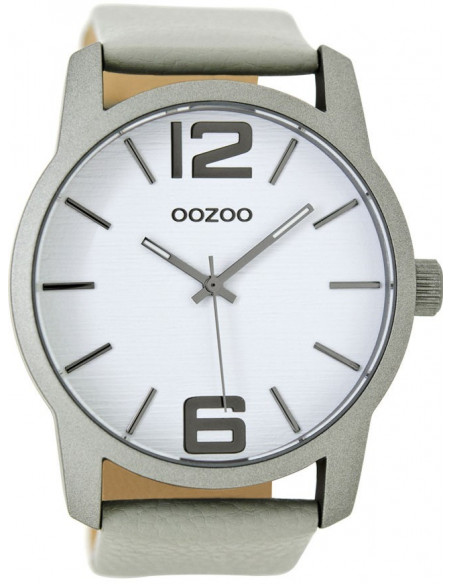 Ρολόι OOZOO Timepieces Με Γκρι Δερμάτινο Λουράκι C9085