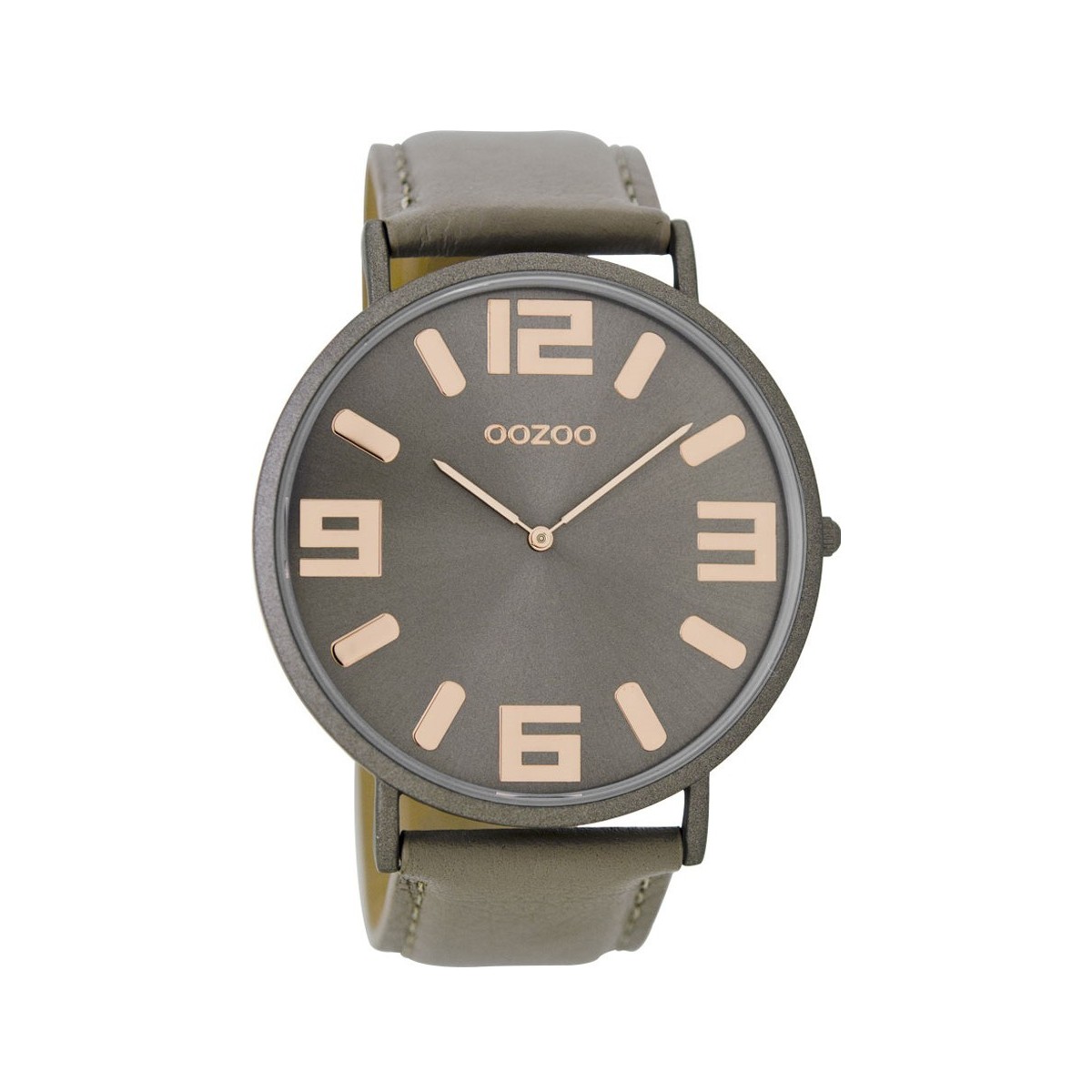 NWT OOZOO Watch | Gray | Leather, Stainless Steel OOZOO Timepieces Grey Leather Strap C11033 main image 4