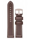 TZEVELION Dark Brown Leather Strap With White Stitching 20mm 18.4A.20