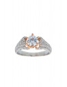Engagement Ring White - Rose Gold 14Ct With Zircon Stones ESM0056