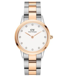 DANIEL WELLINGTON Iconic Link 32mm Rose Gold - Silver Stainless Steel Bracelet DW00100358