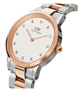 DANIEL WELLINGTON Iconic Link 32mm Rose Gold - Silver Stainless Steel Bracelet DW00100358