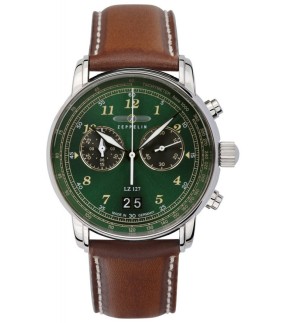 ZEPPELIN LZ 127 Graf Chronograph Brown Leather Strap 8684-4