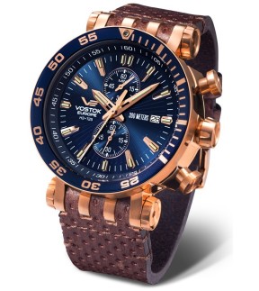 Ρολόι VOSTOK EUROPE Energia Chrono Με Καφέ Δερμάτινο Λουράκι VK61-575B590