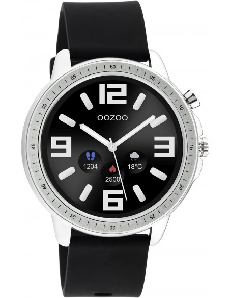OOZOO Smartwatch Black Silicone Strap Q00300