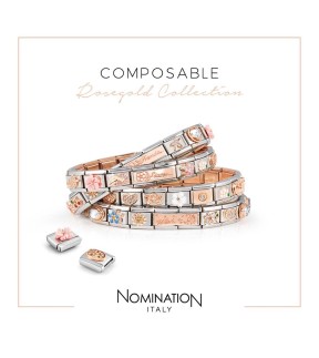 Nomination Composable Classic Link Ατσάλι Ασημί Με Ροζ Χρυσό 9Κ