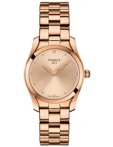 Ρολόι TISSOT T-Wave Με Ροζ Χρυσό Ατσάλινο Μπρασελέ T112.210.33.456.00