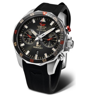 VOSTOK EUROPE Rocket N1 Chrono Black Rubber Strap 6S21-225A618S