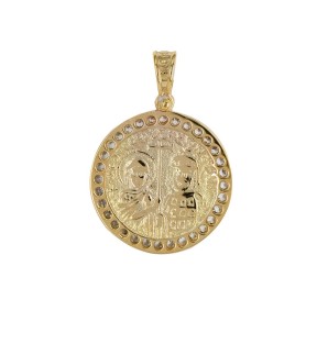 Constantine VITOPOULOS Double sided Yellow Gold 14Ct With Stones