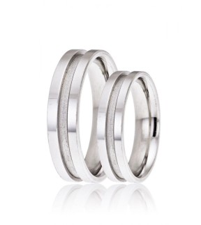 Βέρες STERGIADIS "B" Λευκόχρυσες 5mm B04