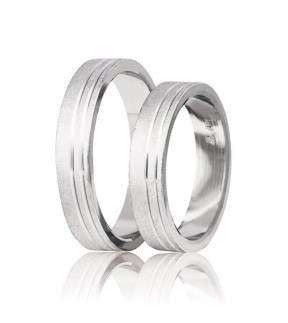 STERGIADIS "B" Wedding Rings White Gold 4.5mm B10