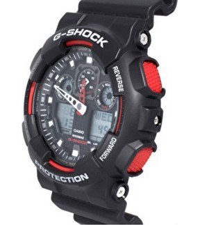 Ρολόι CASIO G-Shock Με Μαύρο Καουτσούκ Λουράκι GA-100-1A4ER