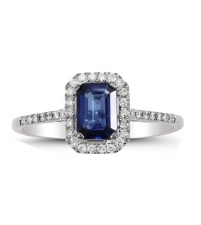 VITOPOULOS Ring White Gold 18Ct With Sapphire and Diamond Stones