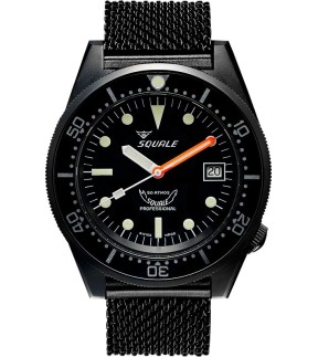 Ρολόι SQUALE Pvd Black Mesh Με Αυτόματο Μηχανισμό Και Μαύρο Ατσάλινο Μπρασελέ 1521PVD20