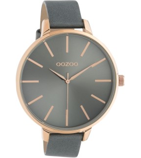 Ρολόι OOZOO Timepieces Με Γκρι Δερμάτινο Λουράκι