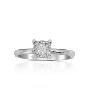 Engagement Ring White Gold 18Ct With Diamonds