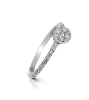 Engagement Ring White Gold 18Ct With Diamonds