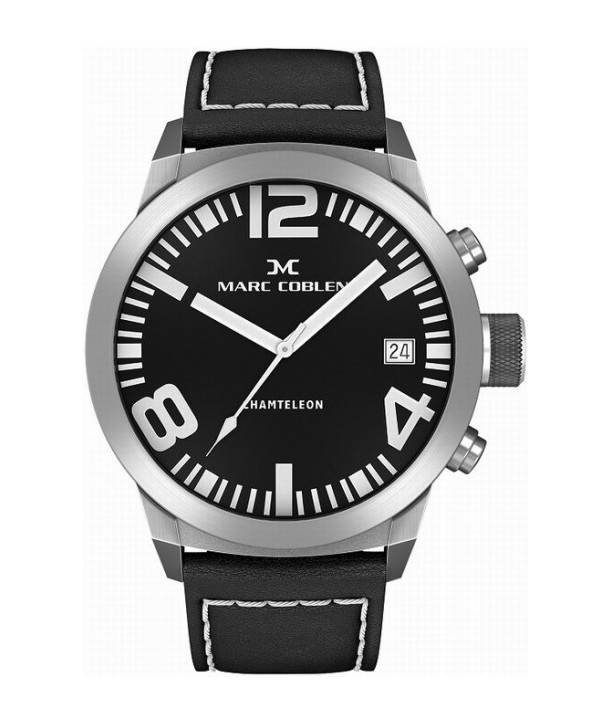 Ρολόι MARC COBLEN Με Μαύρο Δερμάτινο Λουράκι MC45S1