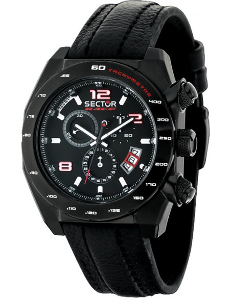 Ρολόι SECTOR Race Με Μαύρο Δερμάτινο Λουράκι R3271660125