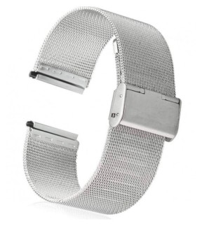 12mm Classic Style Milanese Silver Metallic Mesh Bracelet