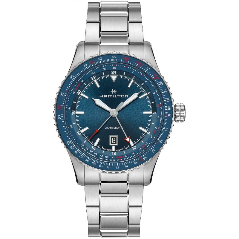 HAMILTON Khaki Aviation Converter Auto GMT Silver Stainless Steel Bracelet H76715140