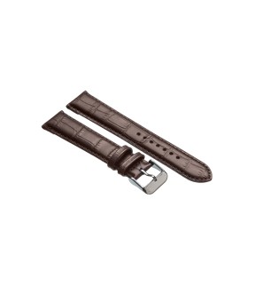 TZEVELION Dark Brown Croco Leather Strap 16mm