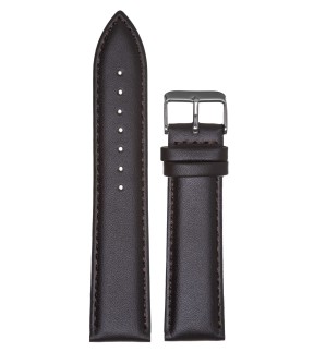 TZEVELION Dark Brown Leather Strap 16mm
