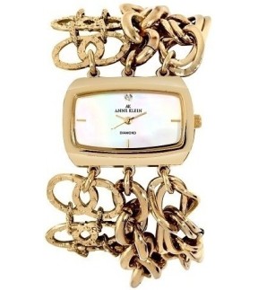 ANNE KLEIN Mother-of-Pearl Gold Stainles Steel
