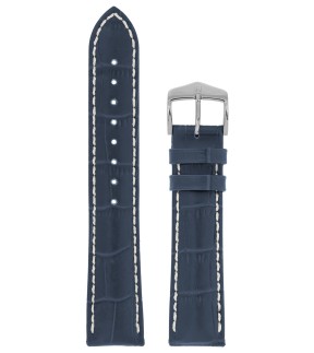 HIRSCH Modena Blue Leather Strap 24mm