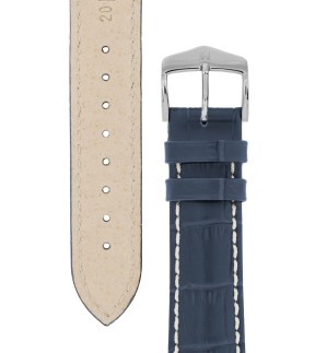 HIRSCH Modena Blue Leather Strap 24mm