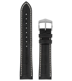 HIRSCH Modena Black Leather Strap 22mm