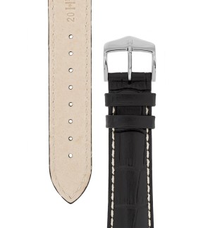 HIRSCH Modena Black Leather Strap 22mm