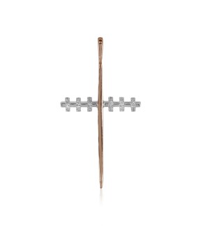 VITOPOULOS Woman Cross Rose-White Gold 18Ct With Diamonds
