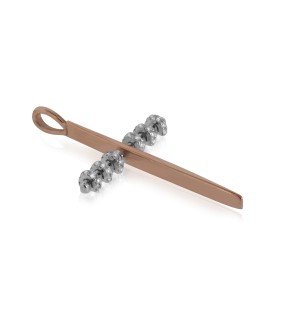 VITOPOULOS Woman Cross Rose-White Gold 18Ct With Diamonds