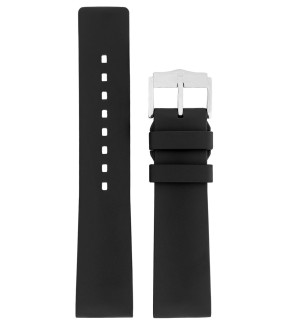 HIRSCH Pure Black Rubber Strap 20mm