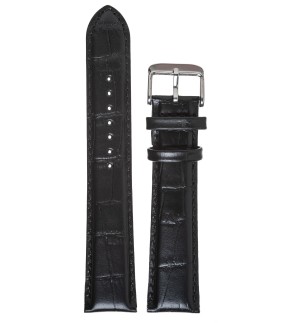 TZEVELION Black Croco Leather Strap 16mm