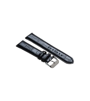 TZEVELION Black Croco Leather Strap 16mm