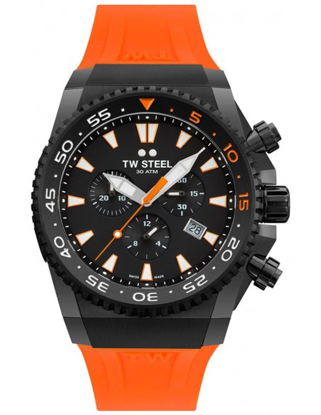 TW STEEL ACE Diver Chronograph Orange Rubber Strap ACE404