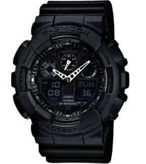 Ρολόι CASIO G-Shock Με Μαύρο Καουτσούκ Λουράκι GA-100-1A1ER