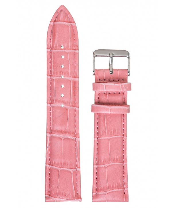 Λουράκι TZEVELION Ροζ Κροκό Δερμάτινο 18mm