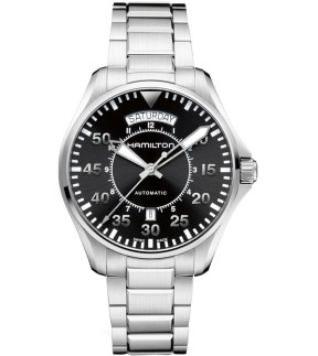 Ρολόι HAMILTON Khaki Aviation Pilot Με Ασημί Ατσάλινο Μπρασελέ H64615135