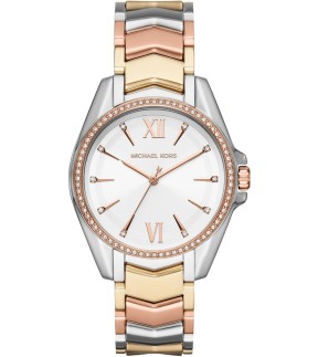 Ρολόι MICHAEL KORS Whitney Με Ροζ, Κίτρινο Χρυσό και Ασημί Ατσάλινο Μπρασελέ MK6686