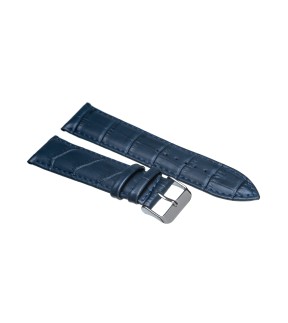 Λουράκι TZEVELION Navy Μπλε Κροκό Δερμάτινο 16mm