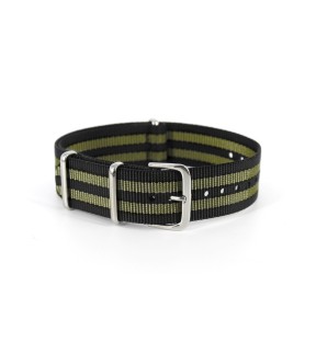 Λουράκι ROCHET Μαύρο-Χακί Υφασμάτινο 18mm 8811801ST45