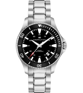 Ρολόι HAMILTON Khaki Navy Scuba Με Αυτόματο Μηχανισμό Και Ασημί Ατσάλινο Μπρασελέ H82335131