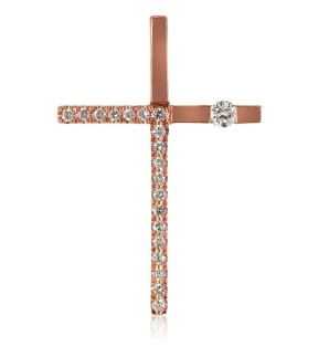VITOPOULOS Woman Cross Rose Gold 18Ct With Diamonds