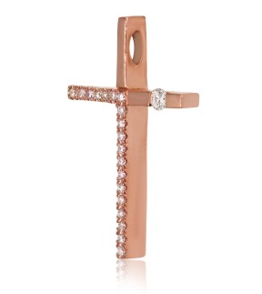 VITOPOULOS Woman Cross Rose Gold 18Ct With Diamonds