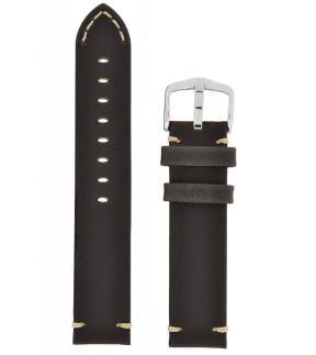 Λουράκι HIRSCH Ranger Μαύρο Δερμάτινο 22mm
