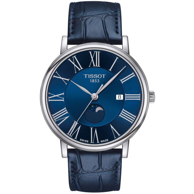 TISSOT Carson Premium Moonphase Blue Leather Strap