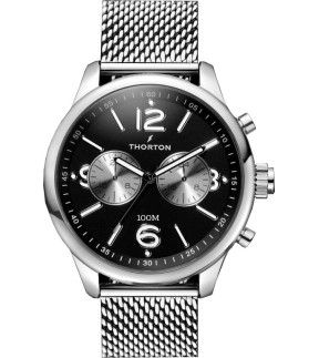 THORTON Silver Stainless Steel Mesh Bracelet 9206131M